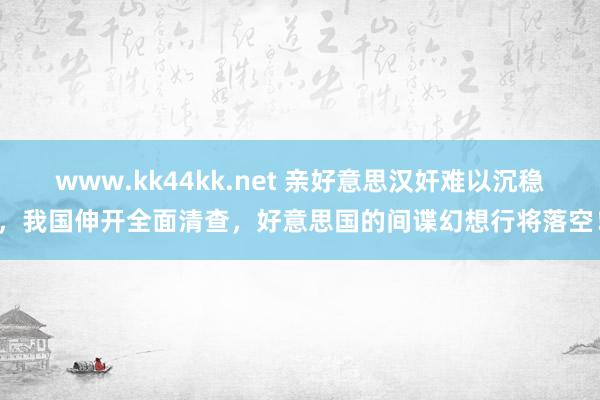   www.kk44kk.net 亲好意思汉奸难以沉稳，我国伸开全面清查，好意思国的间谍幻想行将落空！